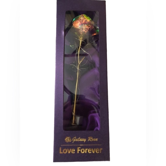 Galaxy Rose Love Forever Light Up 4 Mode Flashing Light Birthday Anniv. Keepsake - Picture 1 of 7